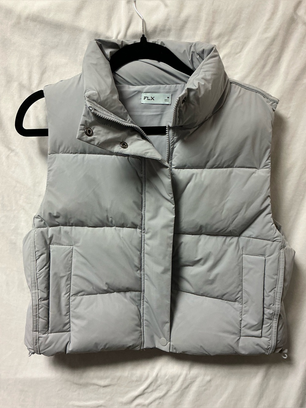 FLX Light Gray Puffer Vest - Women's Sleeveless Jacket